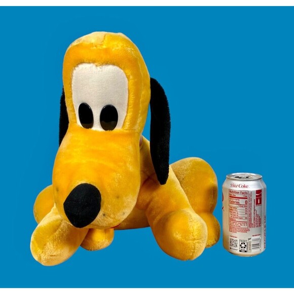 Vintage Pluto Plush Disneyland Sitting Stuffed Animal 14 in Toy Dog Red Collar - Picture 1 of 11